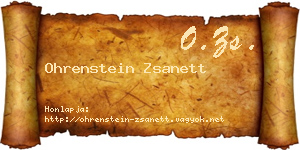 Ohrenstein Zsanett névjegykártya